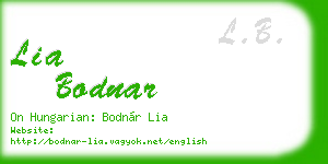 lia bodnar business card