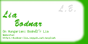lia bodnar business card